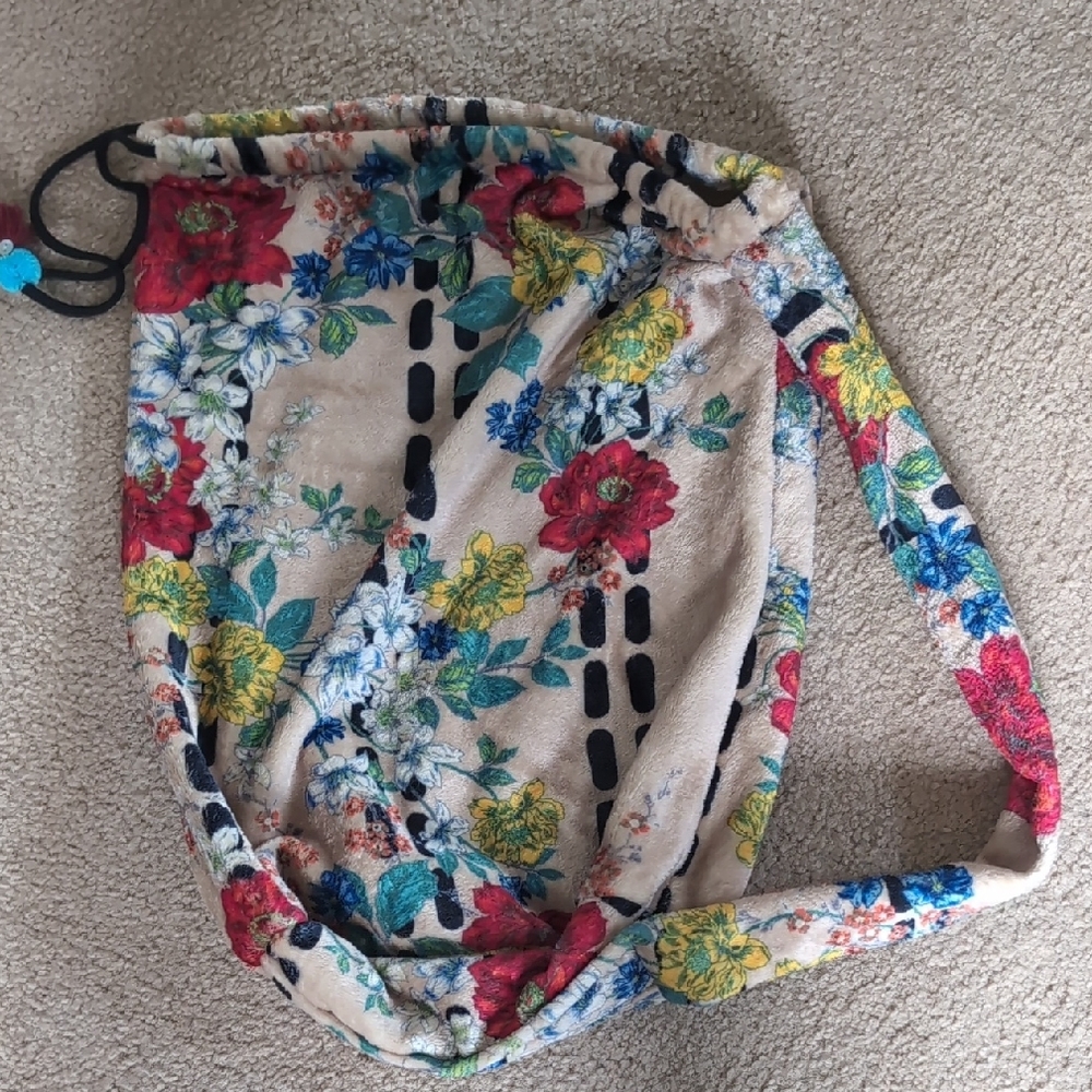 Johnny Was Cream and Red Floral Backpack